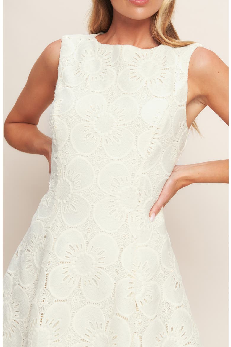 Floral Lace Minidress, Alternate, color, VINTAGE IVORY