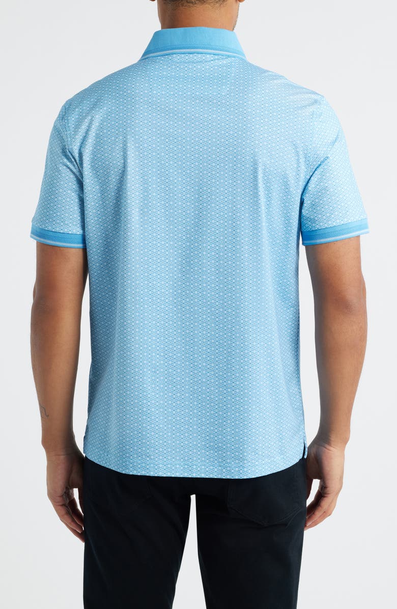 Bugatchi Vance OoohCotton<sup>®</sup> Geo Print Polo, Alternate, color, Azure