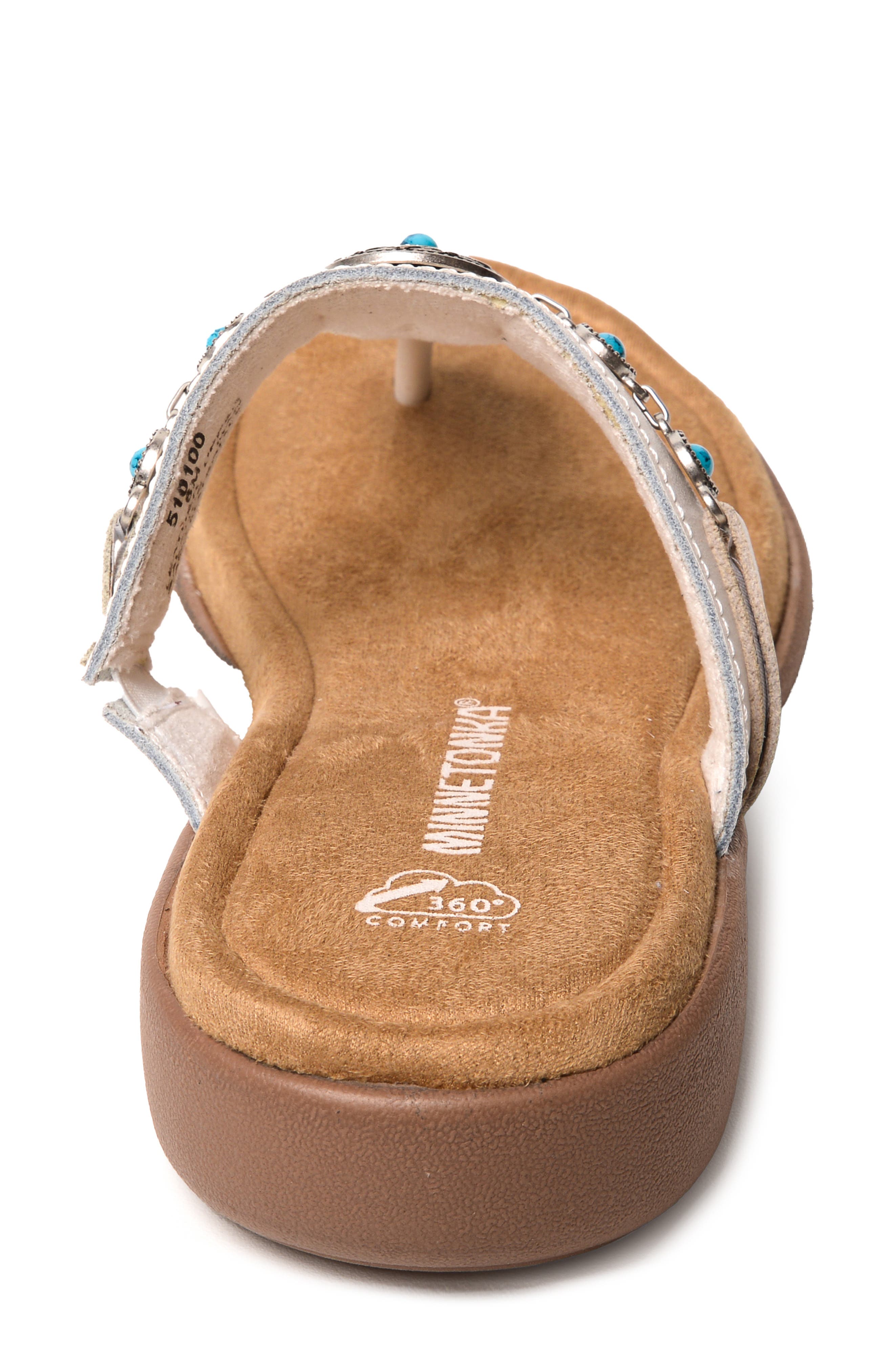 Minnetonka Brecca Flip Flop, Alternate, color, White
