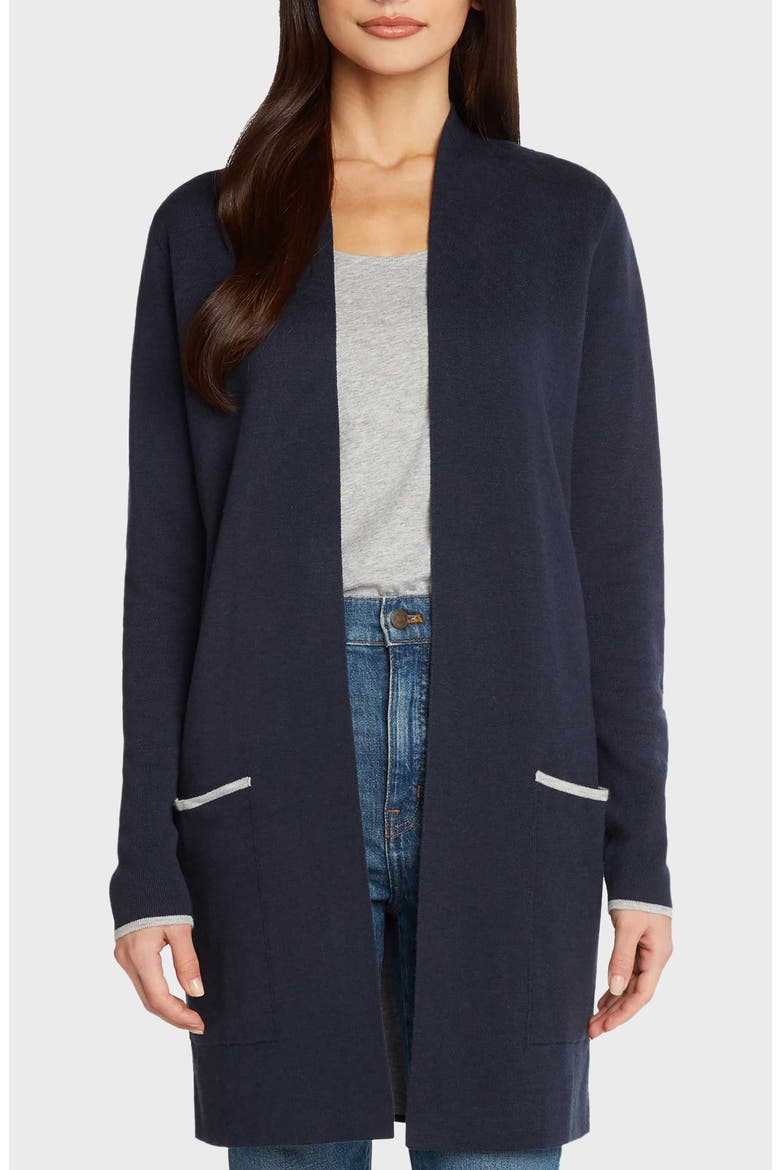 Double Knit Cardigan, Main, color, NAVY