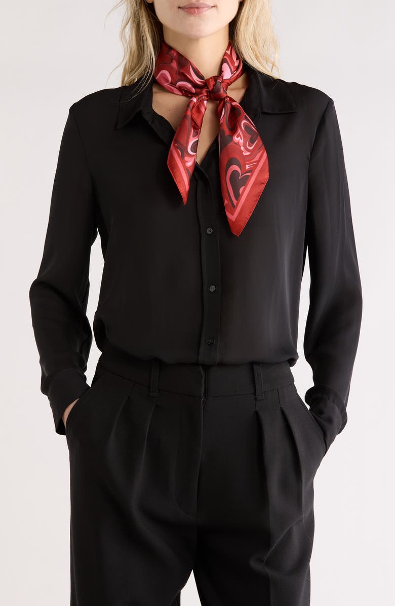 Steve Madden Bursting Hearts Square Scarf, Main, color, Red