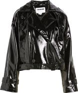 Noisy may Neal Patent Faux Leather Moto Jacket