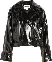 Noisy may Neal Patent Faux Leather Moto Jacket