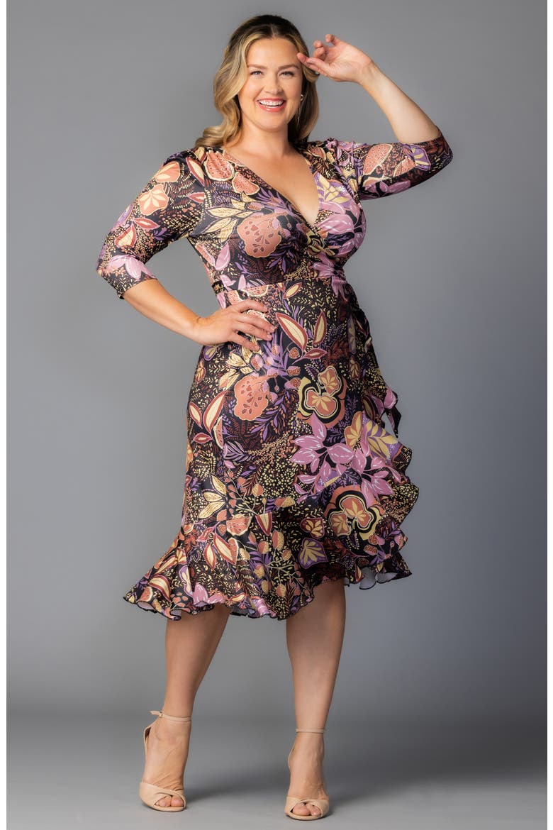 Flirty Flounce Wrap Dress, Alternate, color, WONDERLAND