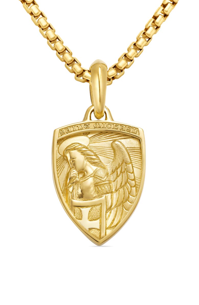 David Yurman St. Michael 18K Yellow Gold Amulet, Alternate, color, Yellow Gold