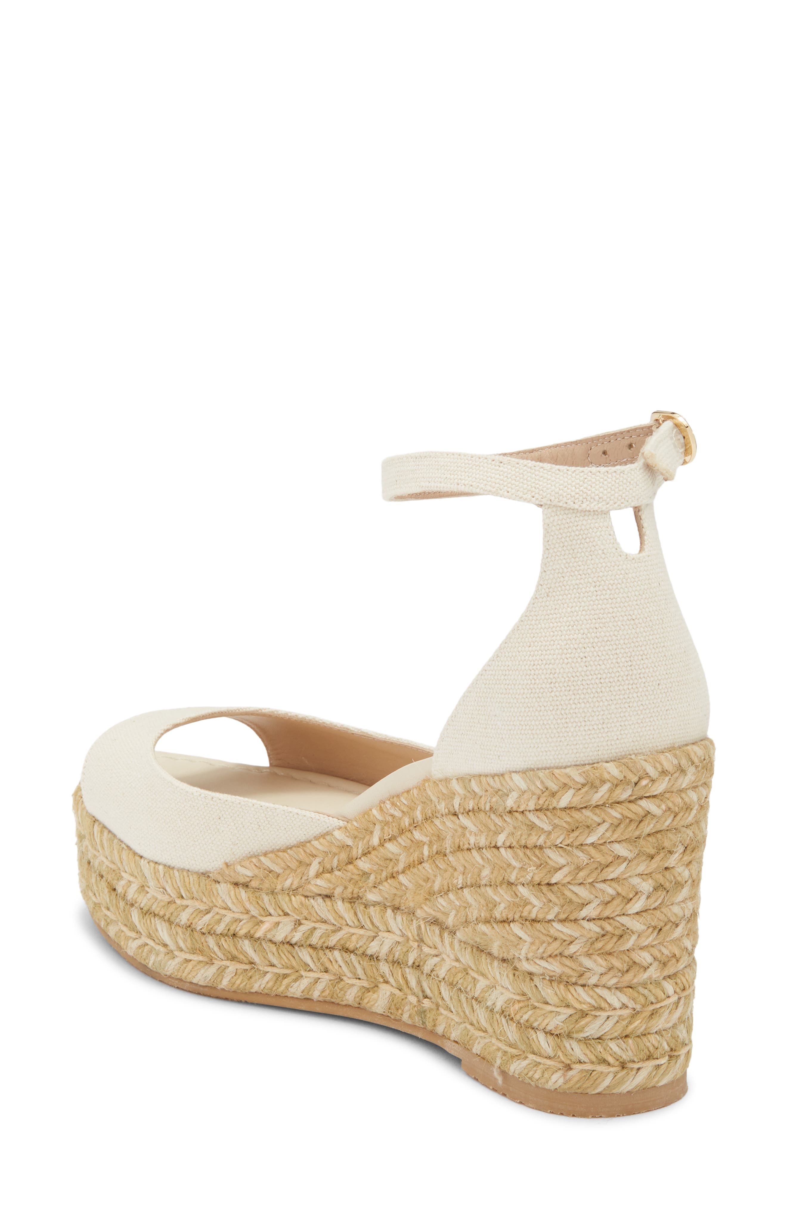 Stuart Weitzman Distia Espadrille Wedge Sandal, Alternate, color, Natural