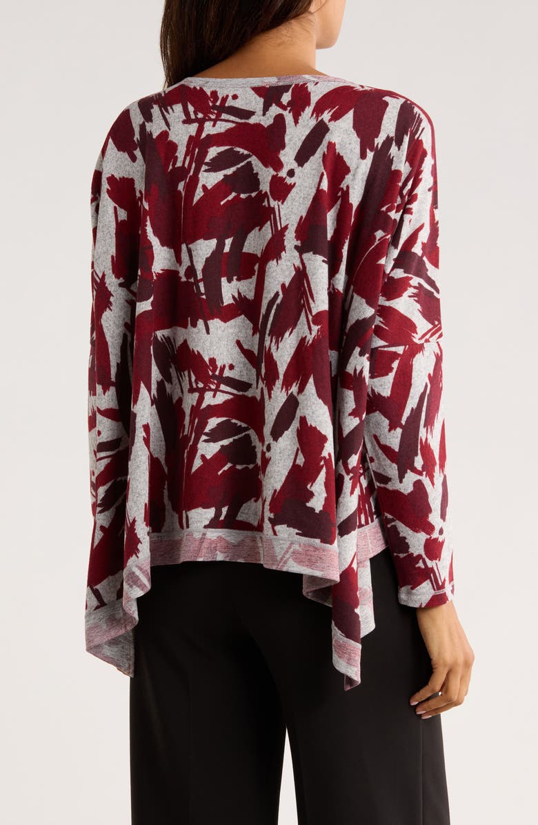 PATRIZIA LUCA Print Boxy Top, Alternate, color, Burgundy