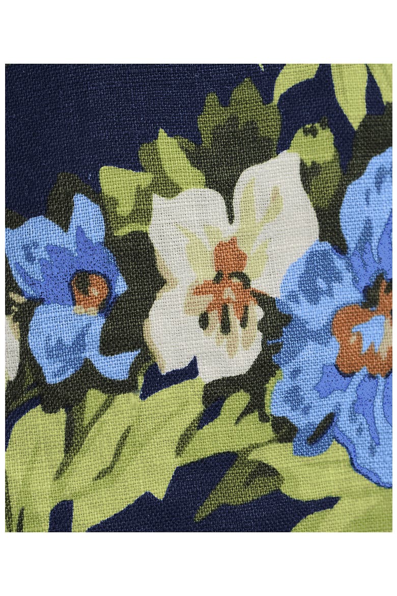Linen High Rise Pull On 7" Shorts, Alternate, color, Deep Sea/Blue Floral Tropic