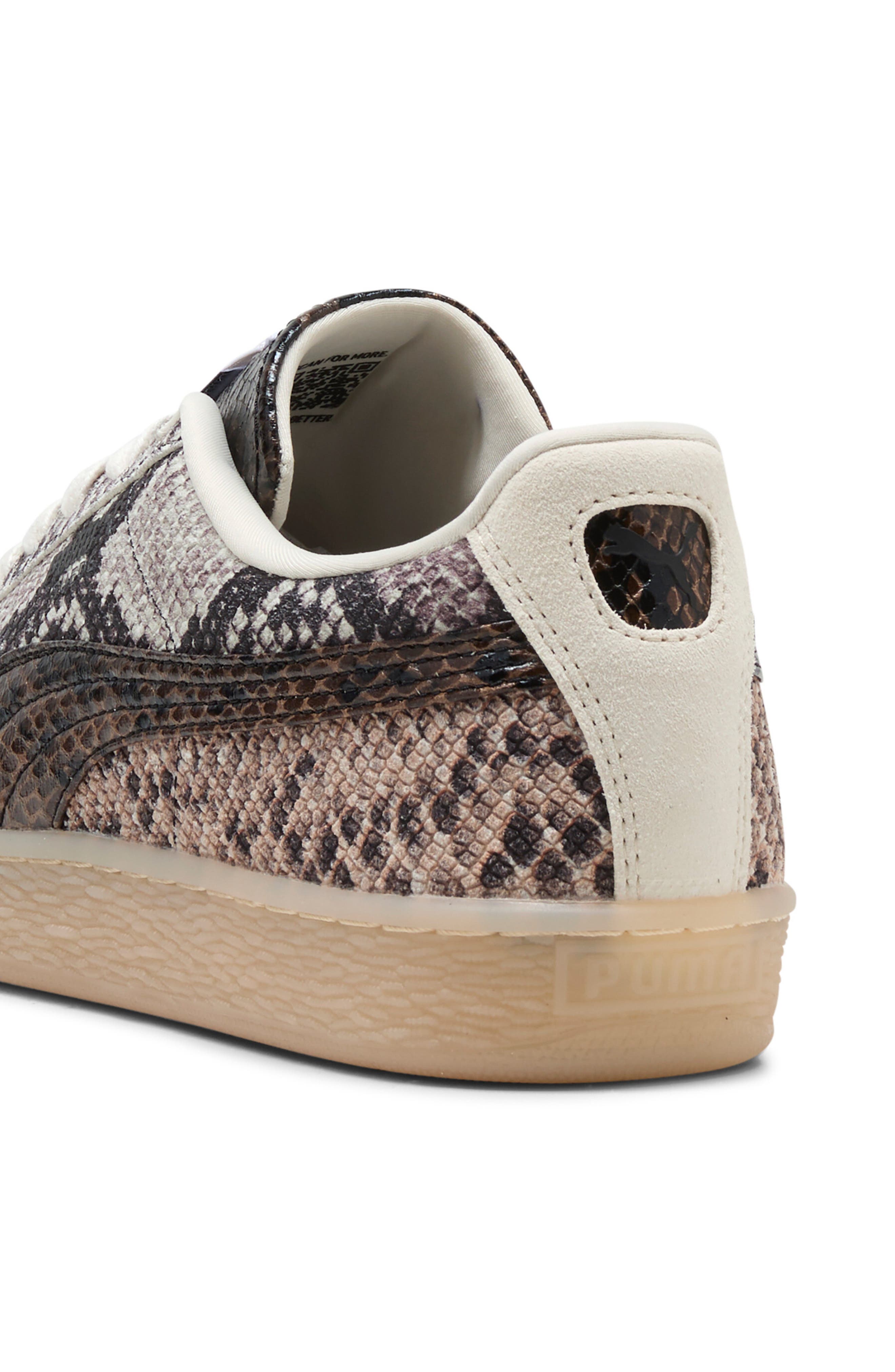 Suede Snake Sneaker, Alternate, color, WHITE