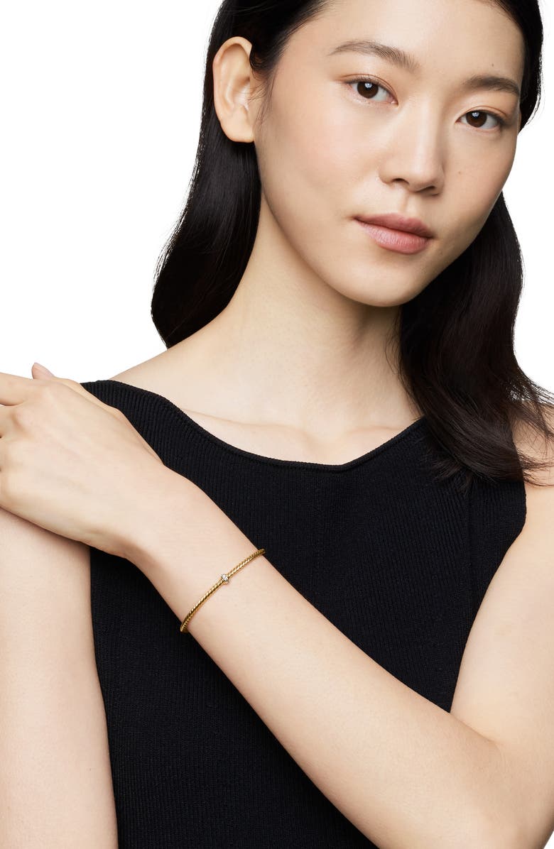 David Yurman Classic Cablespira<sup>®</sup> Station Bracelet in 18K Yellow Gold with Diamonds, 3mm, Alternate, color, 18K Yellow Gold