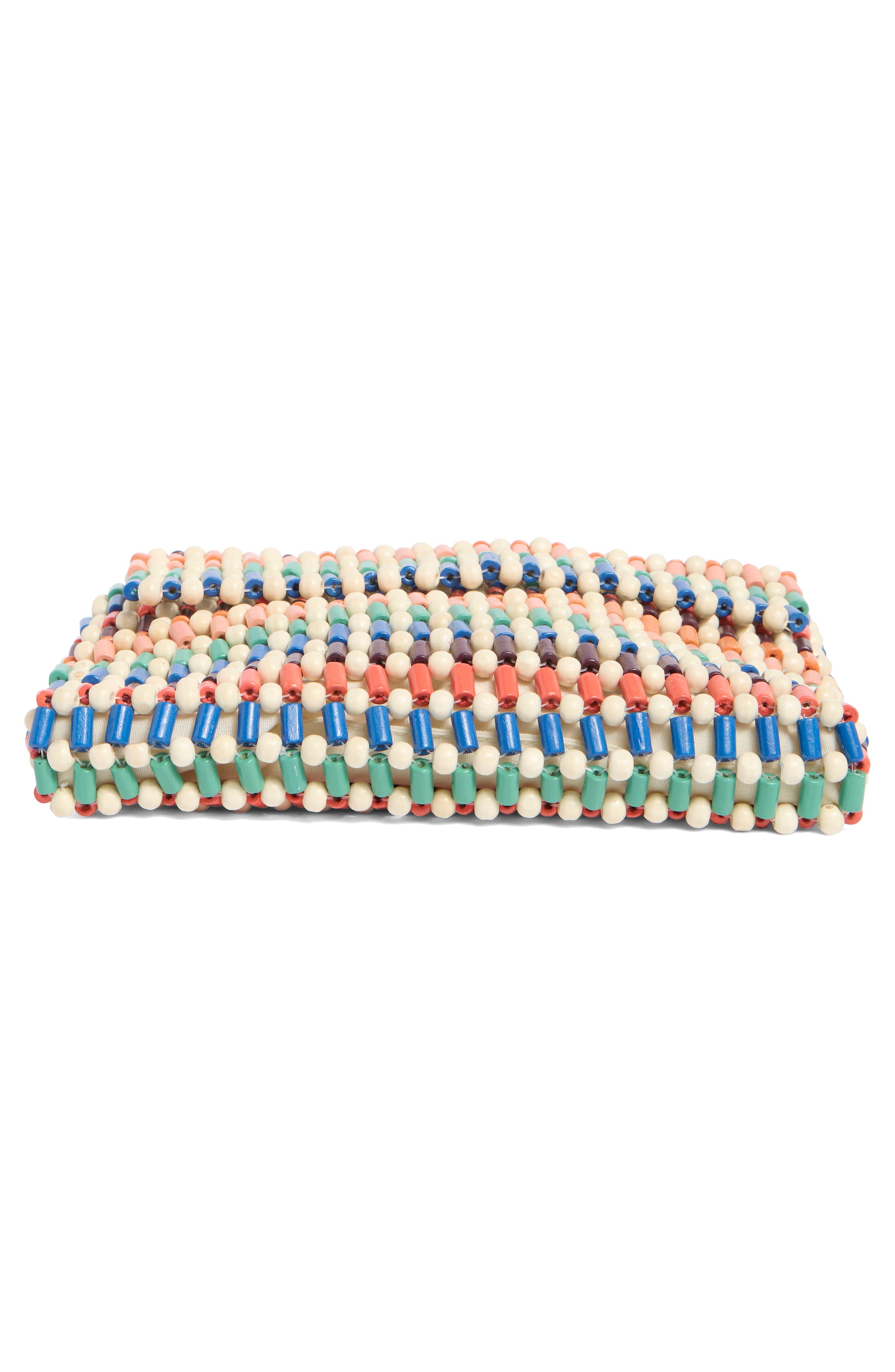 Collection XIIX Wooden Beaded Bag, Alternate, color, Ivory Multi