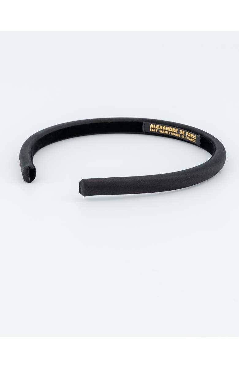 Alexandre de Paris Douceur Silk Satin Headband, Alternate, color, Black