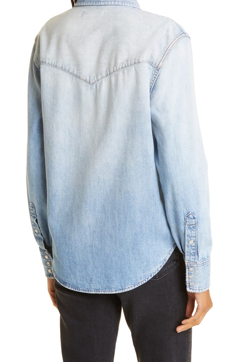 50s Sawtooth Western Denim Shirt, Alternate, color, HERITAGE LIGHT