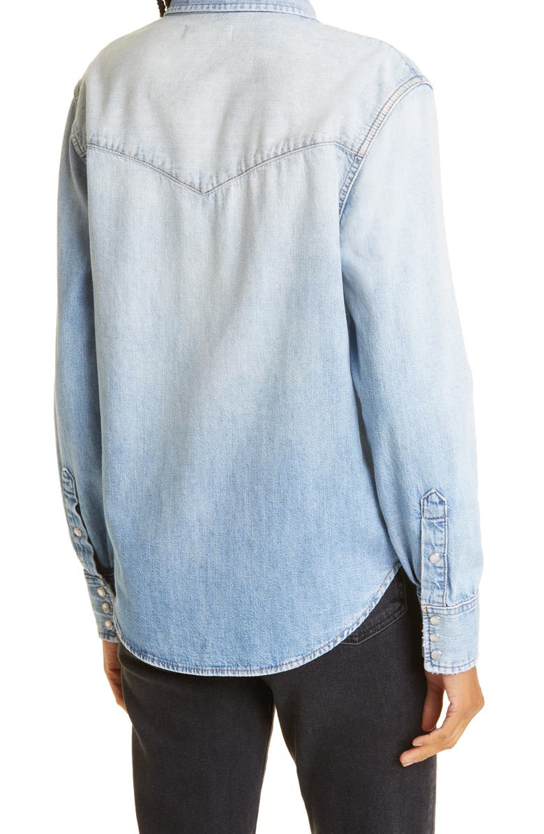 Re/Done 50s Sawtooth Western Denim Shirt, Alternate, color, 