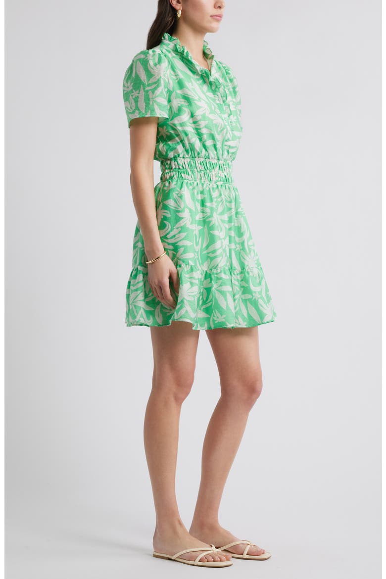 Ruffle Detail Dress, Alternate, color, GREEN- BLUE HATTIE FLORAL