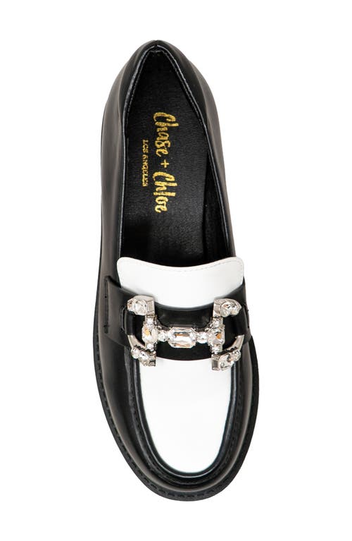 CHASE & CHLOE CHASE AND CHLOE RHINESTONE BIT PLATFORM LOAFER 