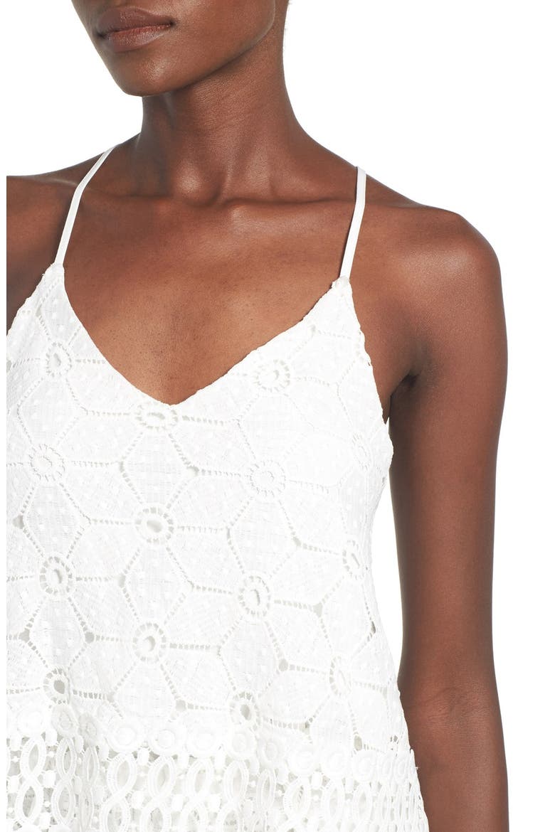 Lace Popover Romper, Alternate, color, WHITE
