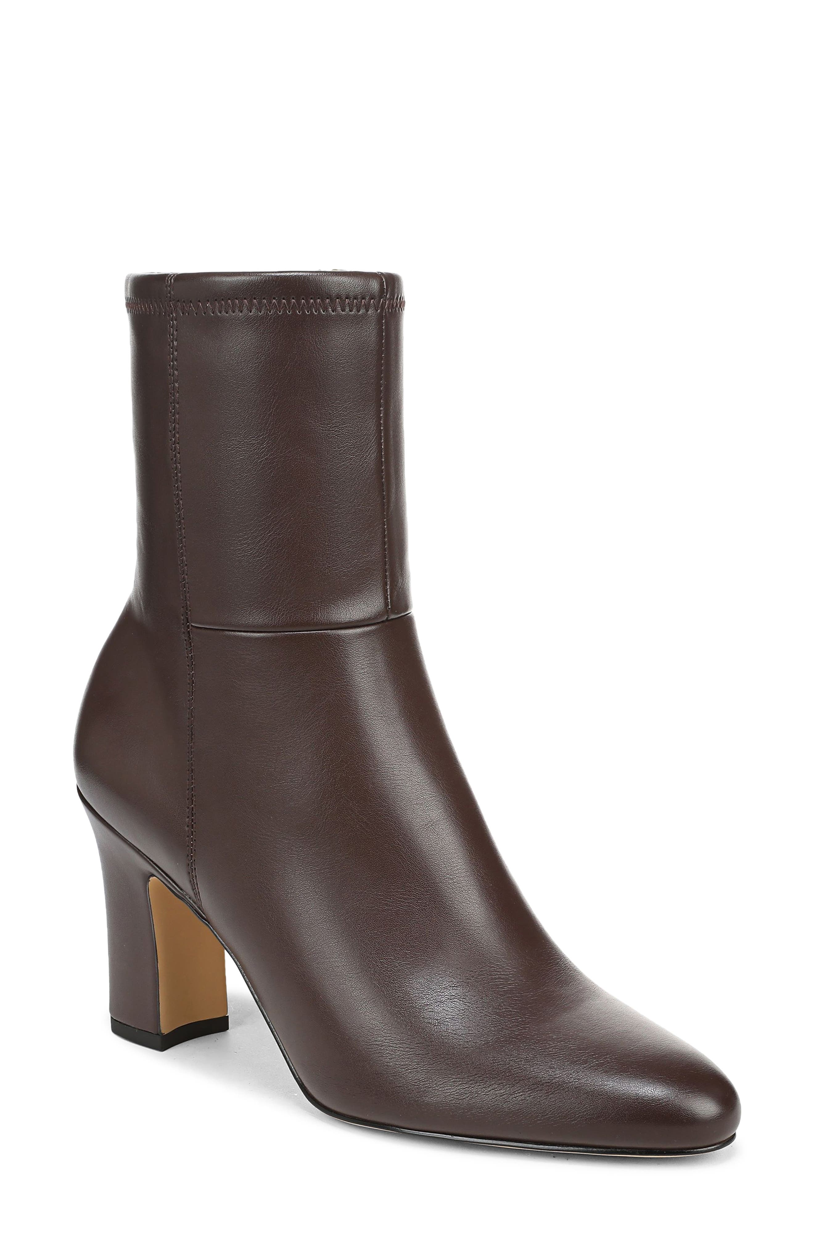 Flexa Jael Demi Block Heel Bootie, Main, color, DARK BROWN