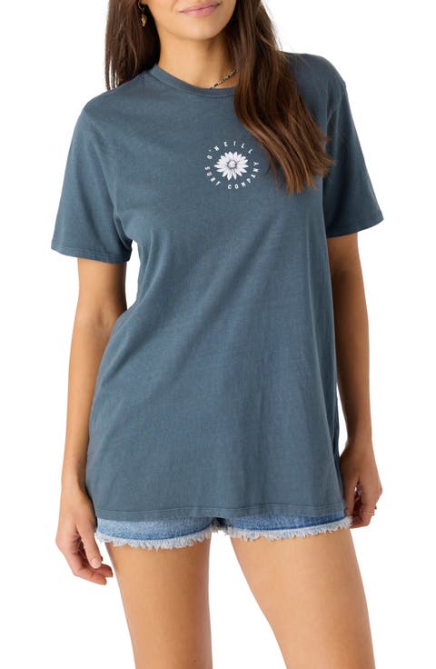 Pacific Bloom Cotton Graphic T-Shirt