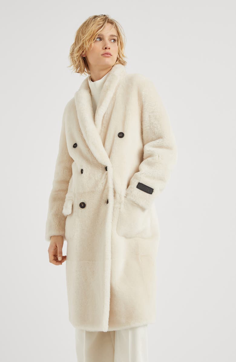Brunello Cucinelli Shearling reversible coat, Alternate, color,