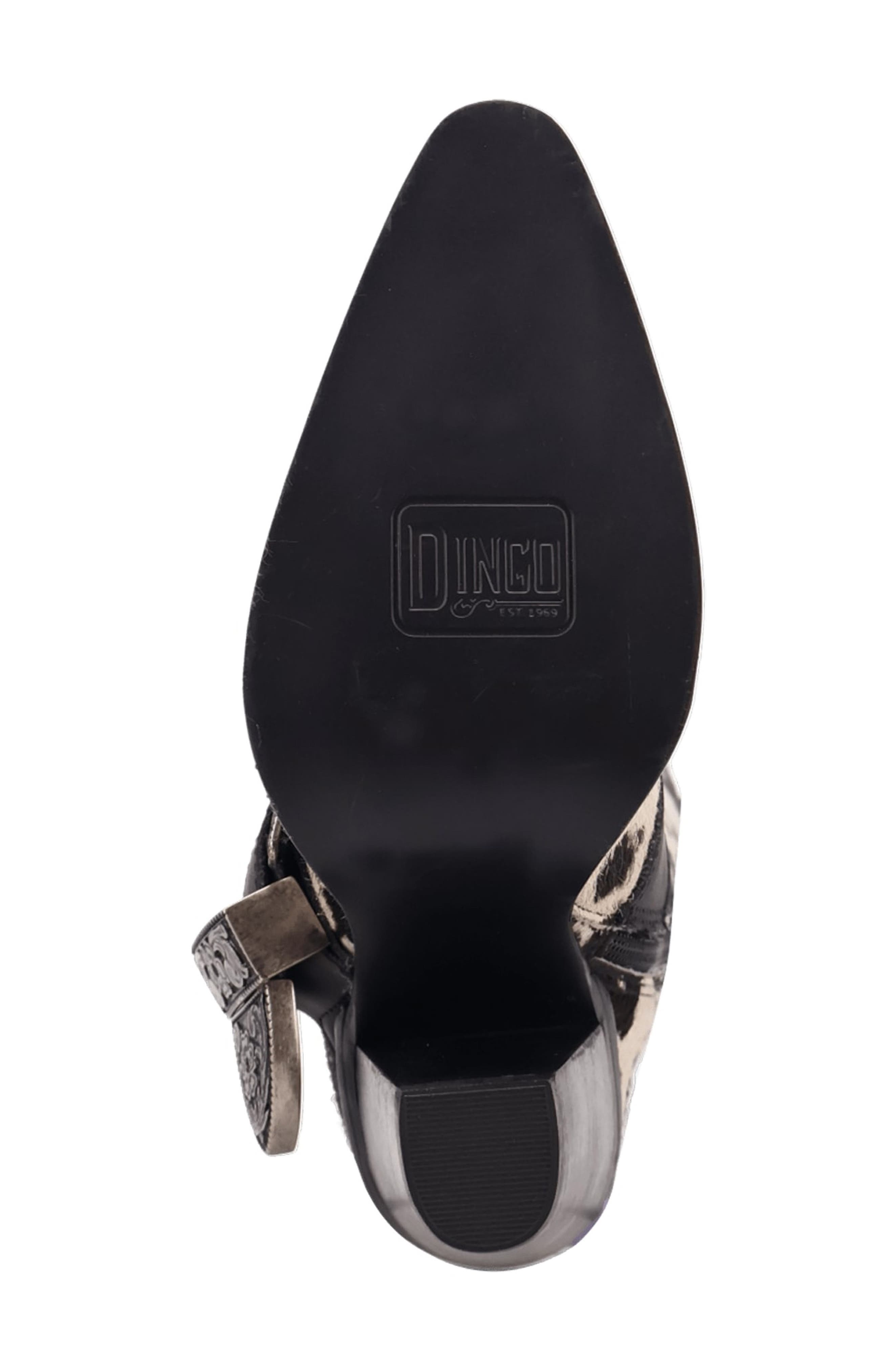 Dingo Spur Crazy Genuine Calf Hair Over the Knee Boot, Alternate, color, Cow Print