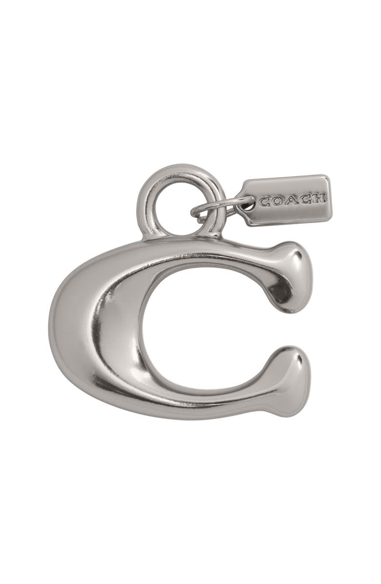 COACH Small Signature C Shoe Charm, Main, color, Silver