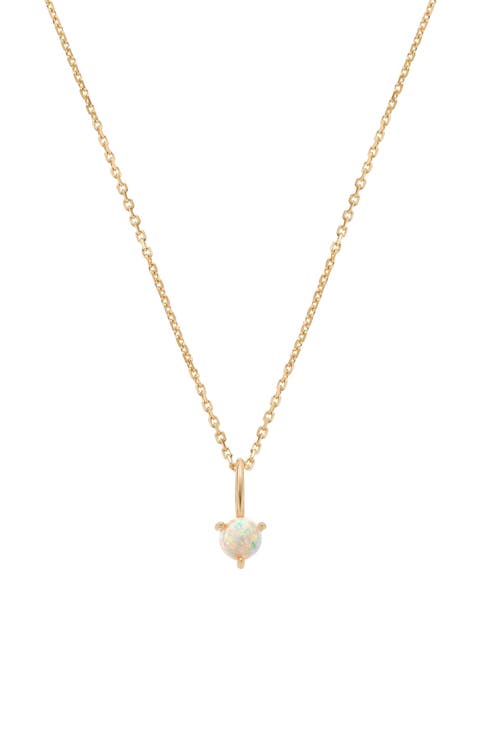 Sterling Silver 18k Gold Plated Izel Opal Pendant Necklace, Holiday Gift Idea