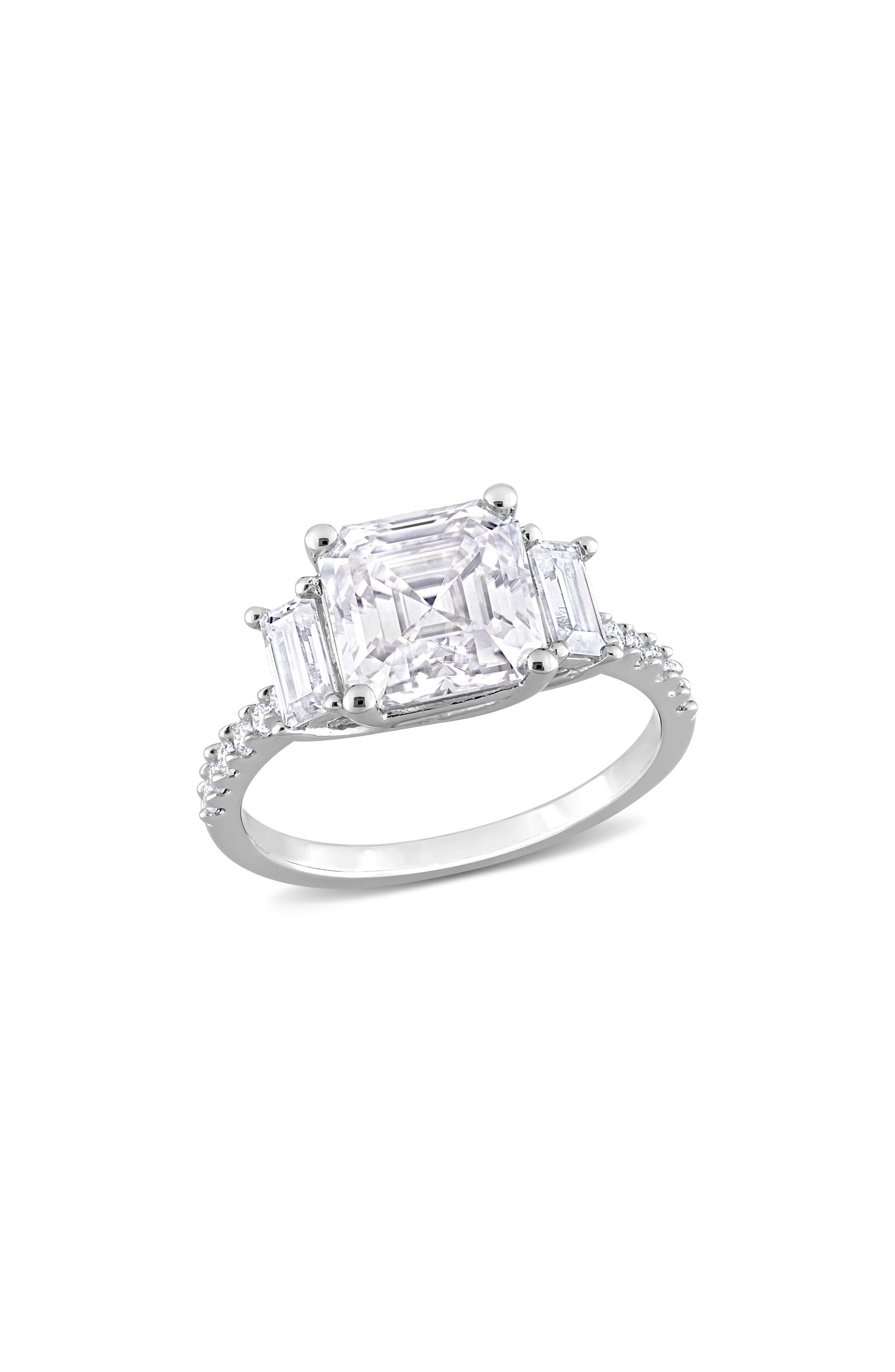 DELMAR Octagon Cut & Asscher Cut Moissanite Ring