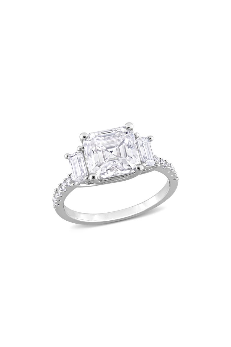 Octagon Cut & Asscher Cut Moissanite Ring, Main, color, WHITE