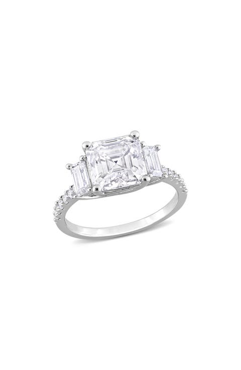 Octagon Cut & Asscher Cut Moissanite Ring