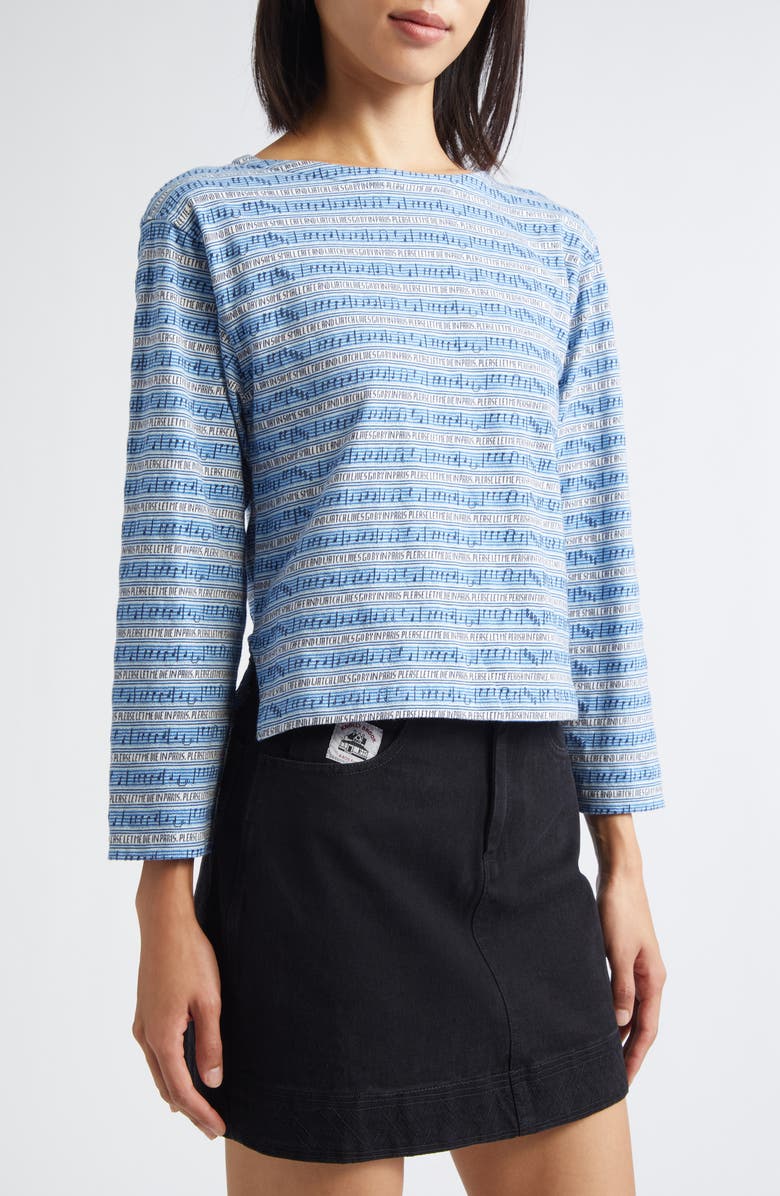 Bode Lyric Jacquard Stripe Long Sleeve T-Shirt, Alternate, color, Blue Multi