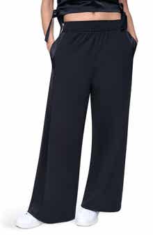 Satin Side Stripe Wide Leg Pants