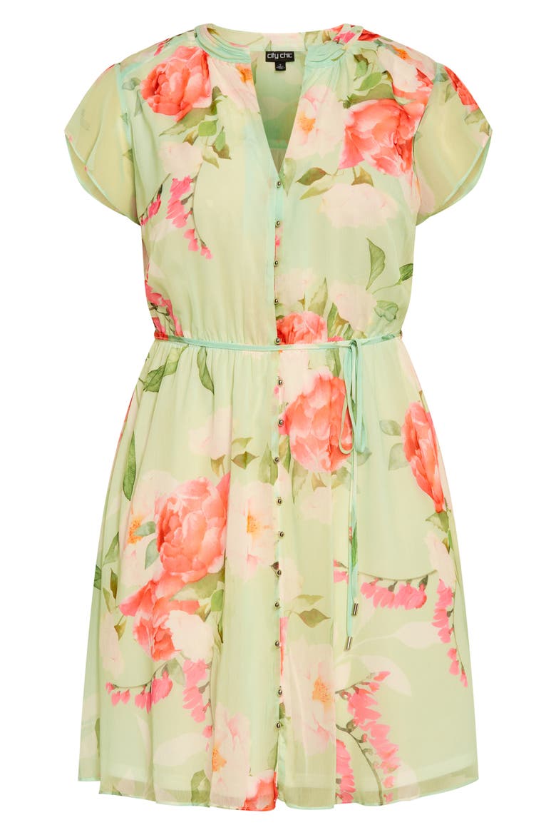 Margo Print Tie Waist Dress, Alternate, color, PETAL PRINT