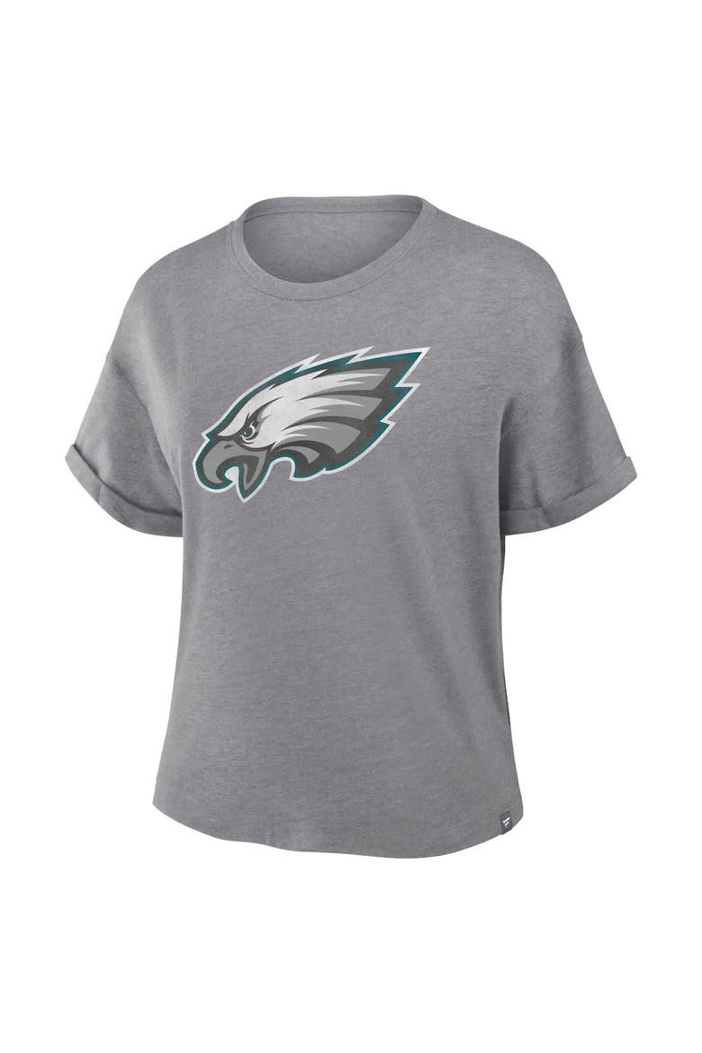 Women's Fanatics Heather Gray Philadelphia Eagles Tribute Tri-Blend T-Shirt, Alternate, color, Heather Gray