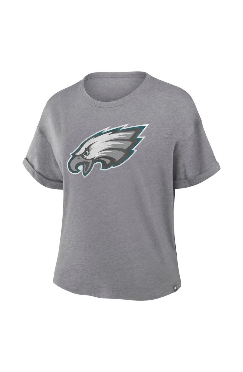 FANATICS Women's Fanatics Heather Gray Philadelphia Eagles Tribute Tri-Blend T-Shirt, Alternate, color, Heather Gray
