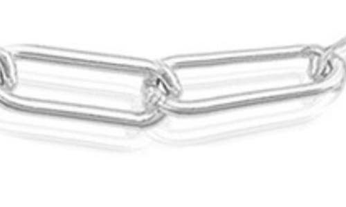Adornia Tarnish Resistant Silver Plated Heart Paper Clip Chain Bracelet Set In Silver