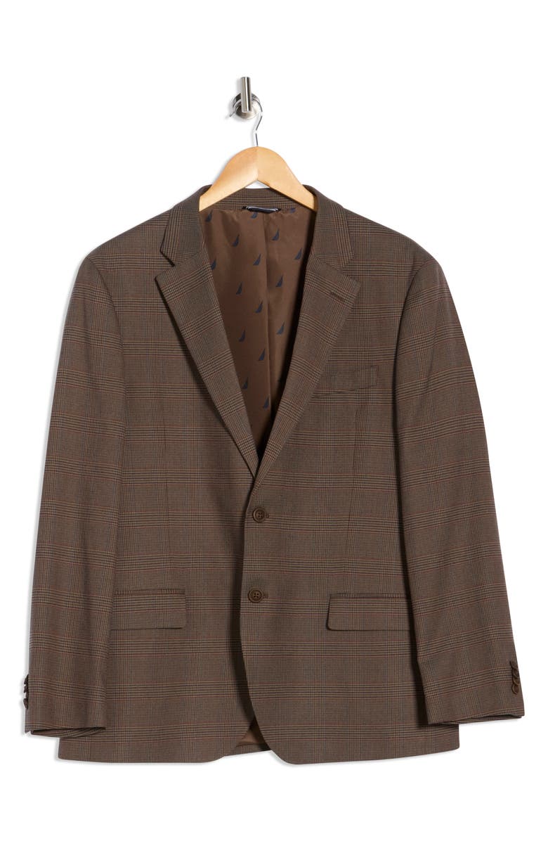 Nautica Plaid Sport Coat, Alternate, color, Brown Plaid