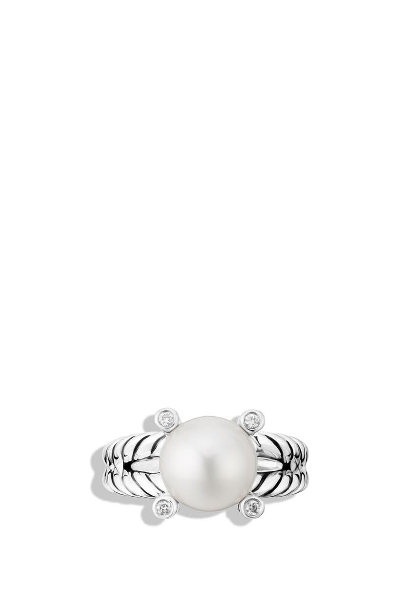 David Yurman Cable Pearl Ring with Diamonds, Main, color,