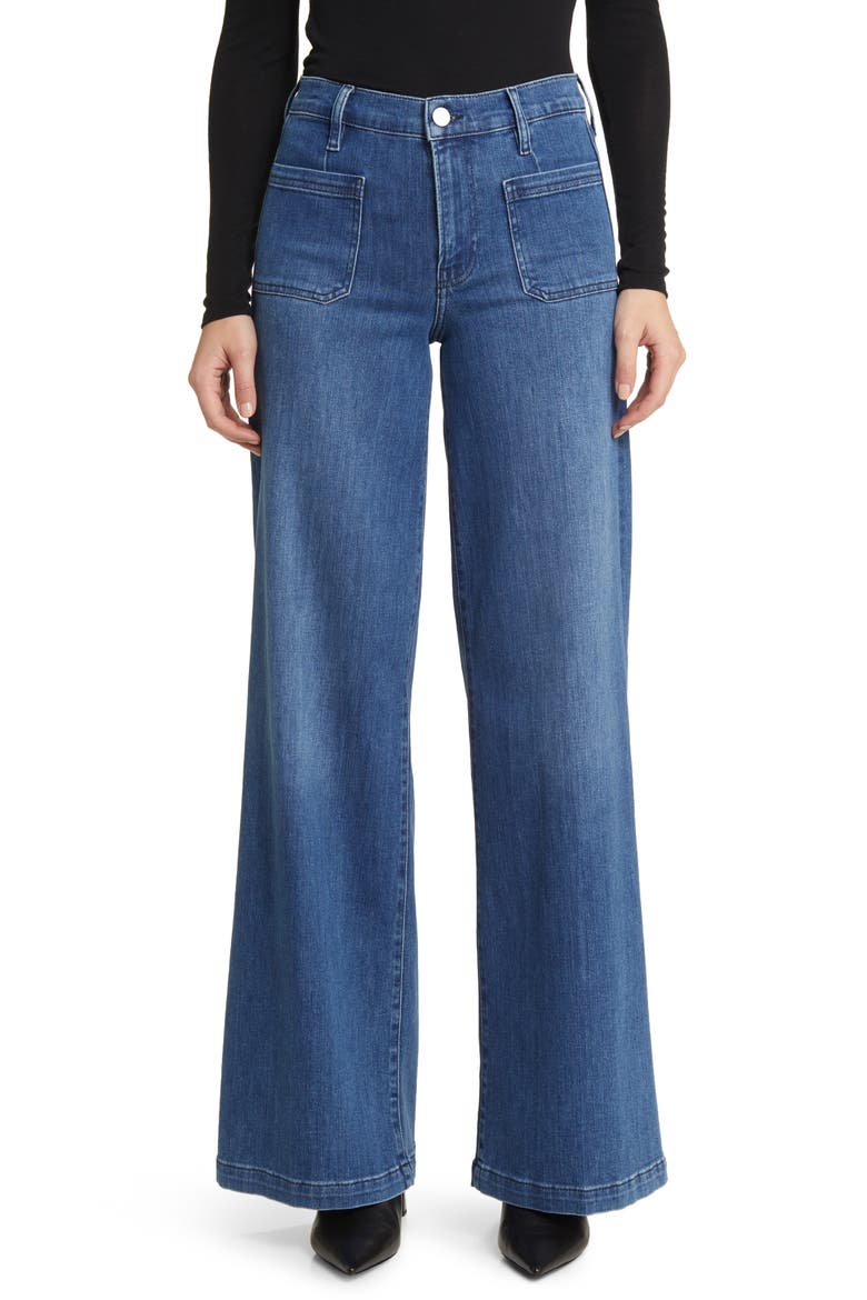 Wide Leg Stretch Denim Jeans, Main, color, TEMPLE CLEAN