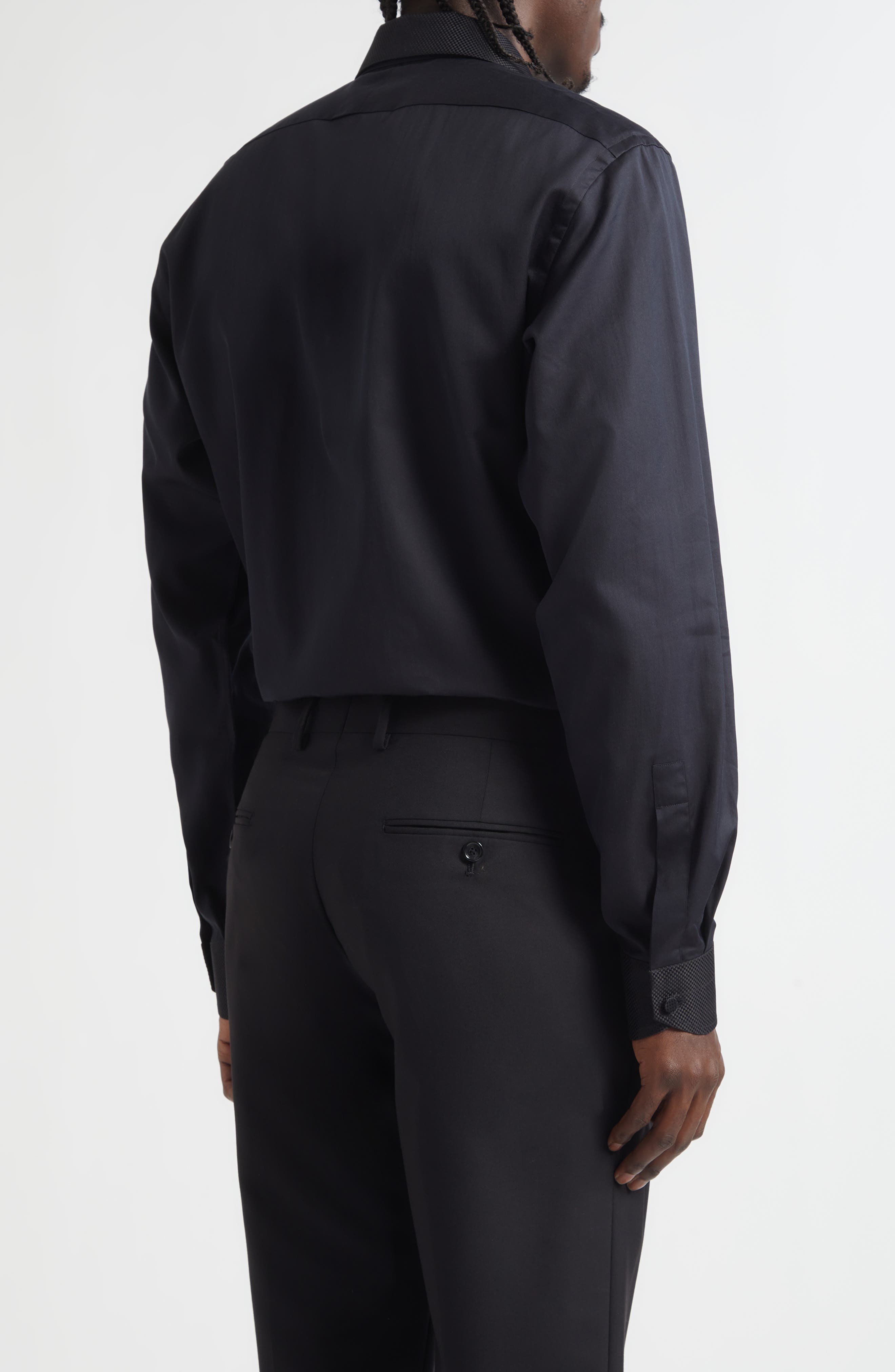 Classic Fit Cotton & Silk Serge Button-Up Shirt (Men) | Nordstrom