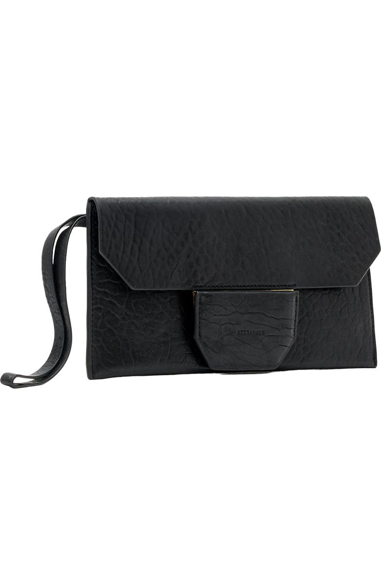 AllSaints Ursa Leather Wallet, Alternate, color, Black