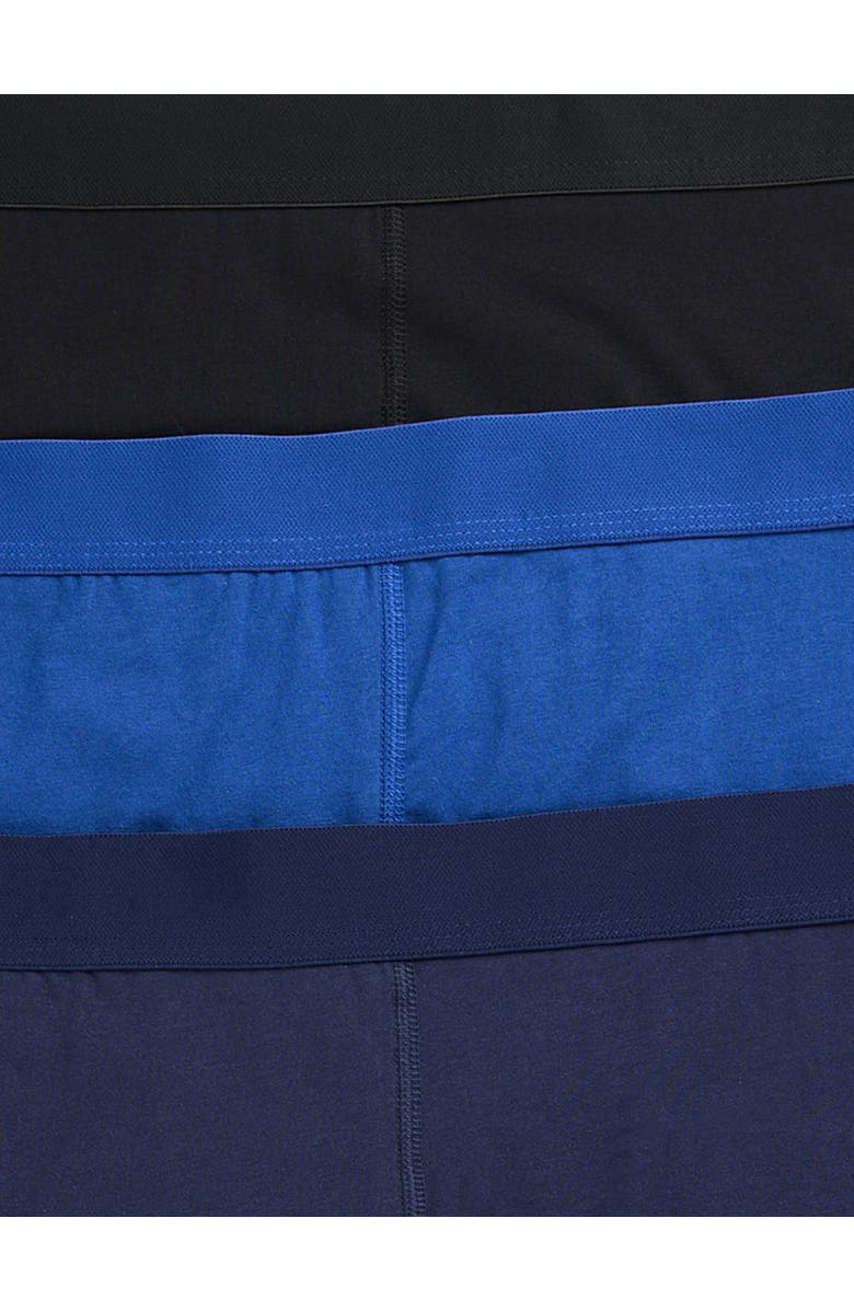 Harbor Bay by DXL Big 
Tall 3-pk Solid Active Stretch 4 Inch Boxer Briefs, Alternate, color, Blue Quartz