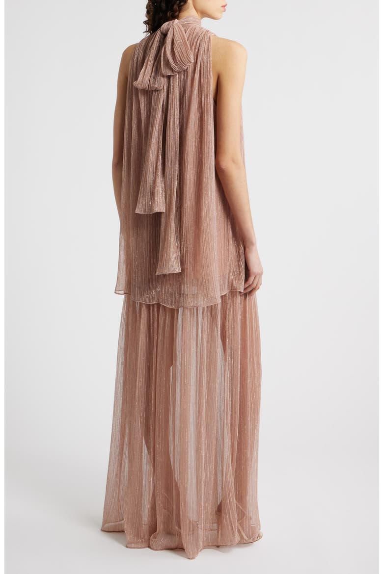 Valoria Metallic Micropleat Cocktail Dress, Alternate, color, FAIRY DUST