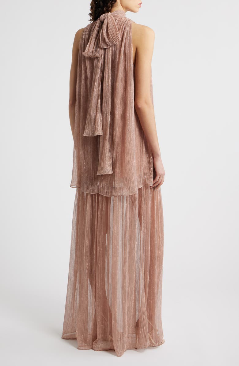 Black Halo Valoria Metallic Micropleat Cocktail Dress, Alternate, color, Fairy Dust