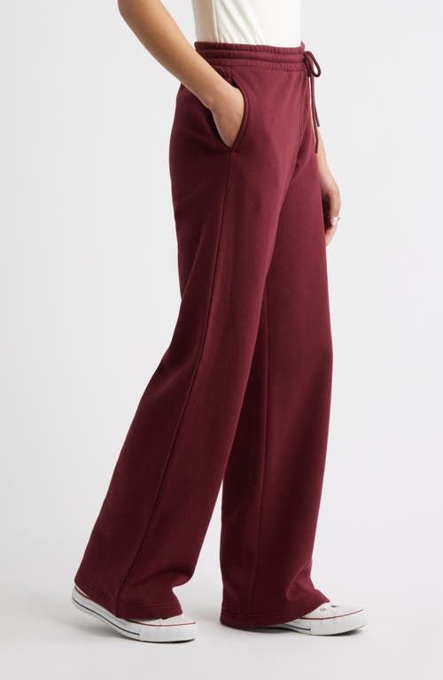 Bp. Wide Leg Fleece Pants In Burgundy