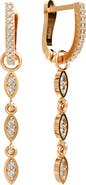 GABI RIELLE Crystal Huggie & Link Drop Earrings