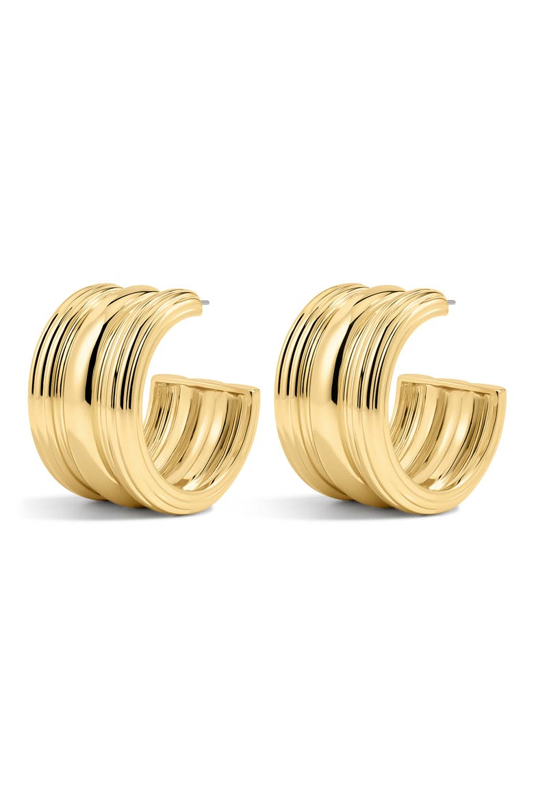 The Canyon Hoop Earrings, Main, color, GOLD