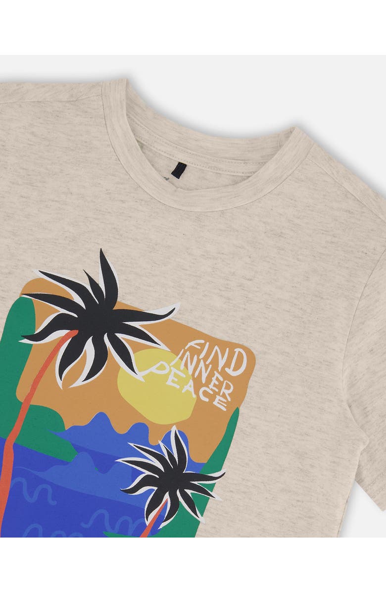 Deux par Deux Little Boy's Organic Cotton Graphic Tee Light Gray Shimmer, Alternate, color, 