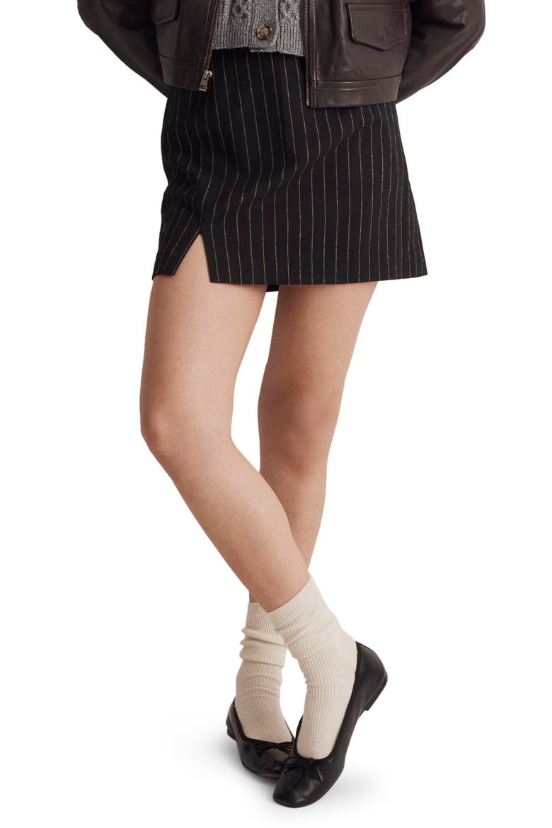 Wool Blend Miniskirt, Main, color, ALMOST BLACK