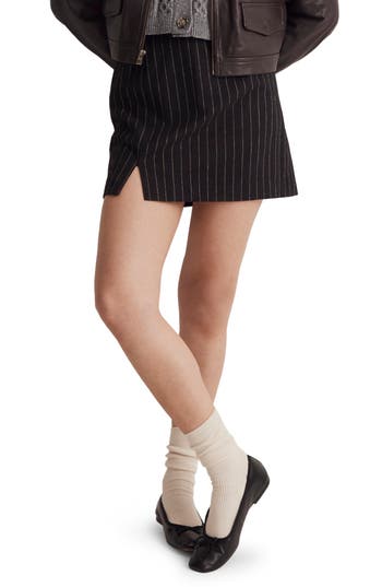 Madewell Wool Blend Miniskirt In Black